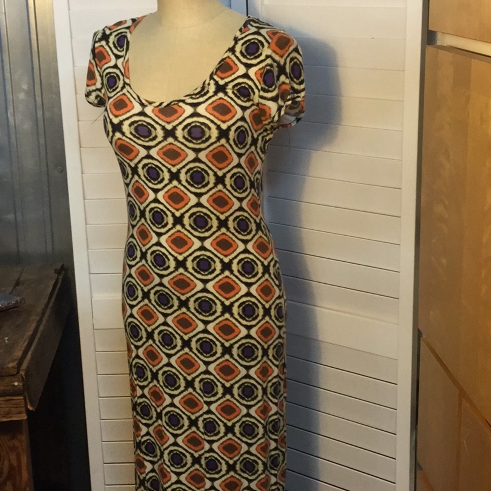 Rue 21 Maxi length multicolored rayon dress.